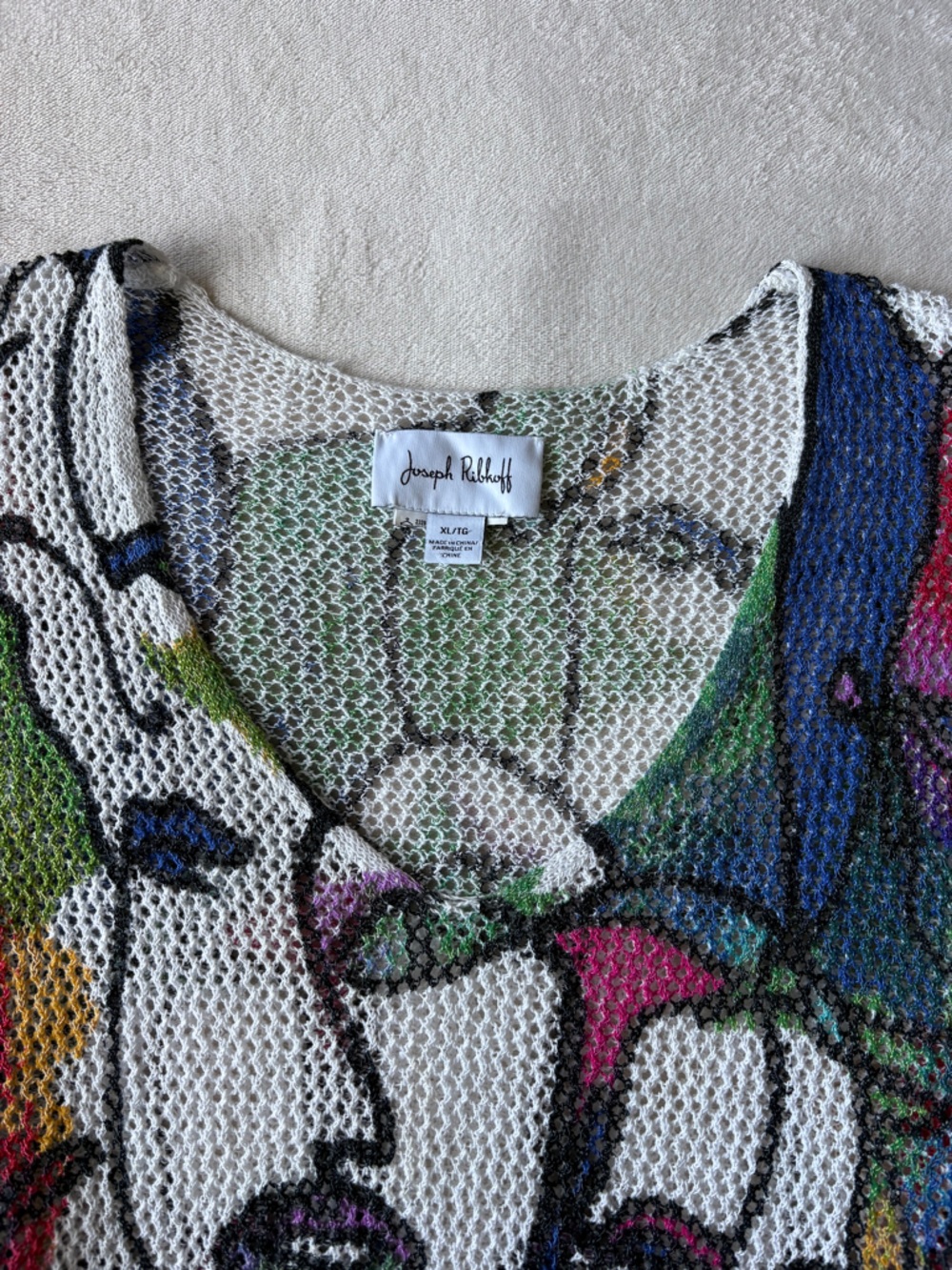 Joseph Ribkoff Abstract Bright and Bold Knit XL Art Teacher Eclectic Maximalism - Picture 4 of 11